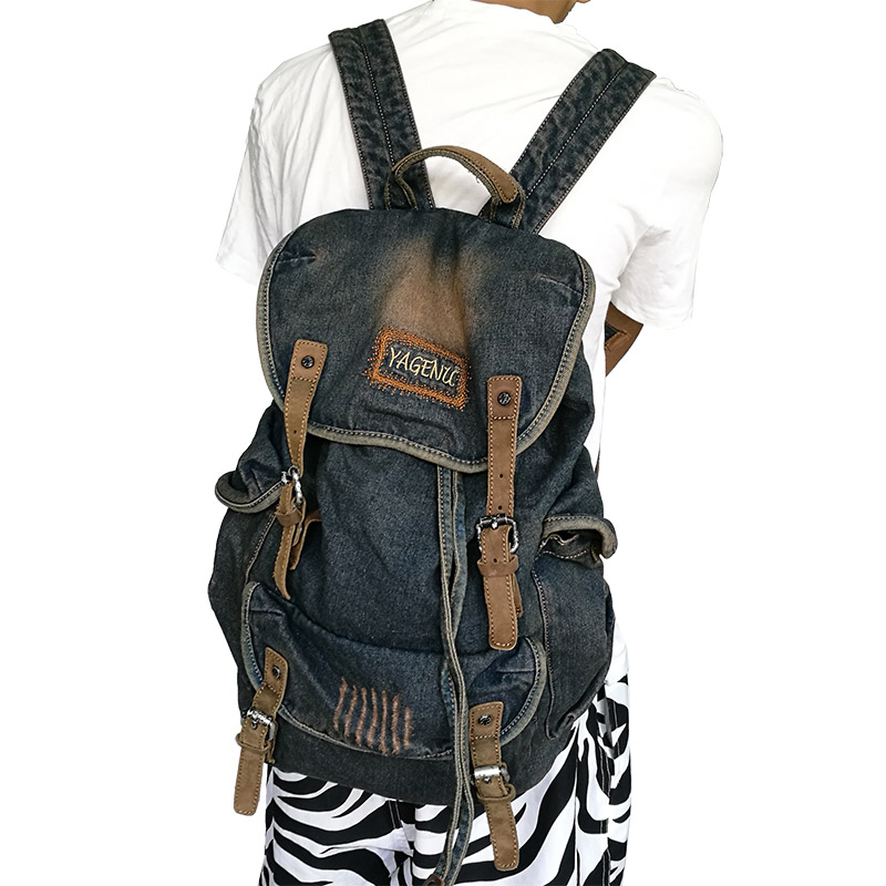 Retro Canvas Leather Double Sh - огляд і ціна Canvas Backpack Casual