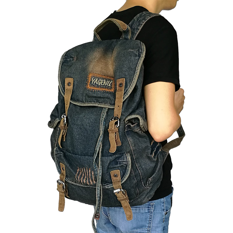 Retro Canvas Leather Double Sh - огляд і ціна Canvas Backpack Casual