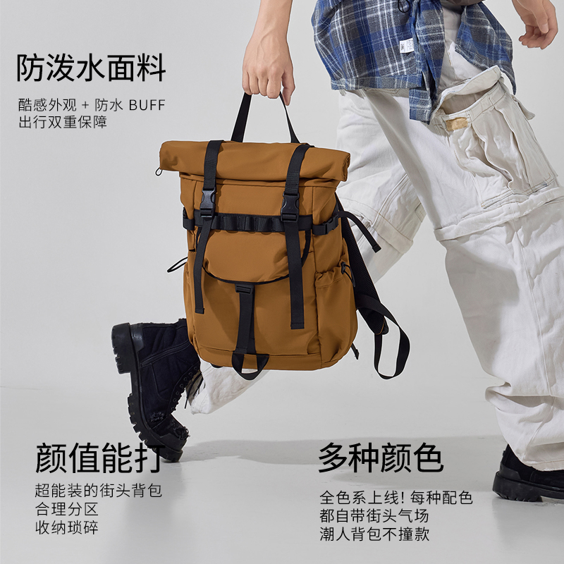 New Men's Roll Mouth Expandabl - огляд і ціна Canvas Backpack Casual