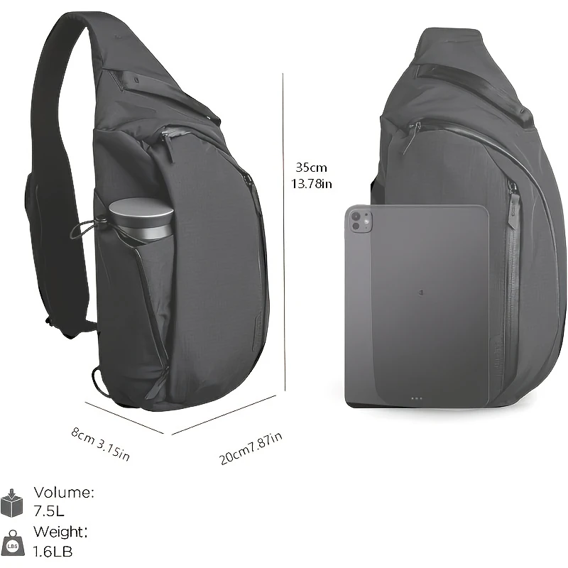 Right Shoulder Chest Bag 7.5L  - огляд і ціна Sling Backpack Shoulder