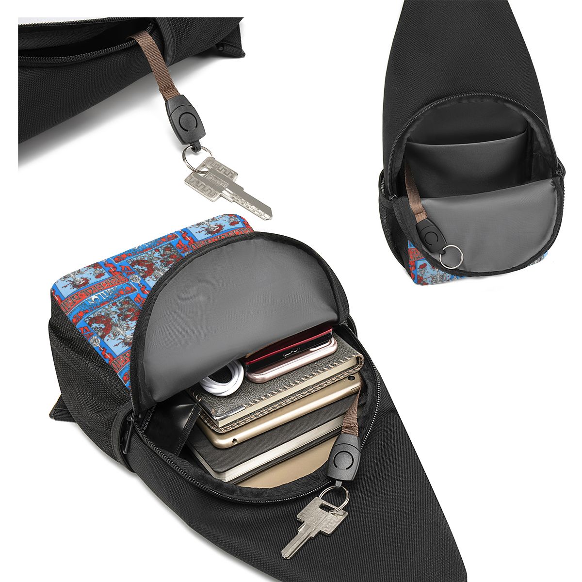 Grateful Dead Rock Band Chest  - огляд і ціна Sling Backpack Shoulder